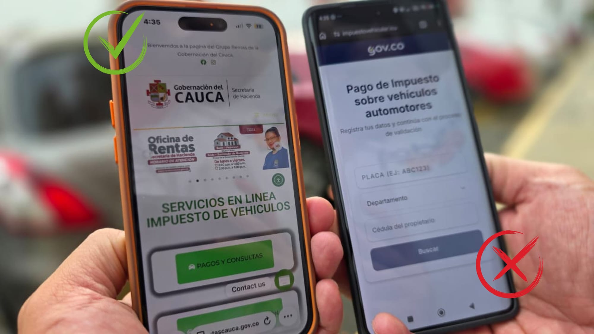Alerta en el Cauca: advierten sobre página falsa que estafa a contribuyentes del impuesto vehicular