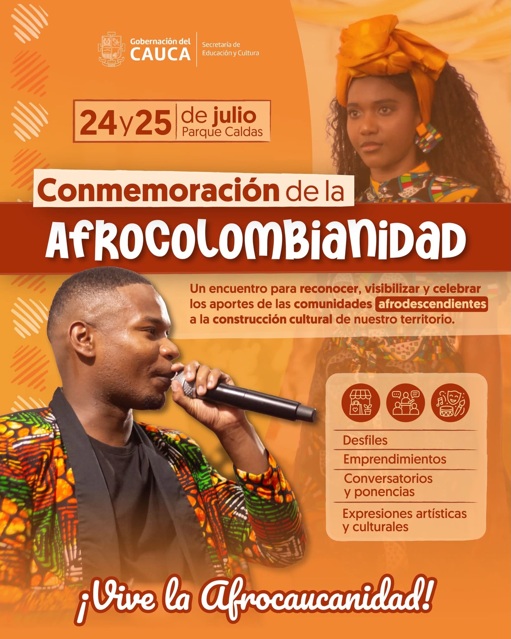 Popayán celebrará la Afrocolombianidad el 24 y 25 de julio en el Parque Caldas con cultura, arte y emprendimiento