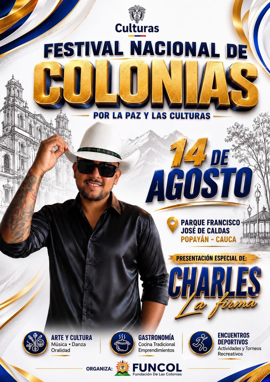 Charles La Firma llevará su música al Festival Nacional de Colonias en Popayán