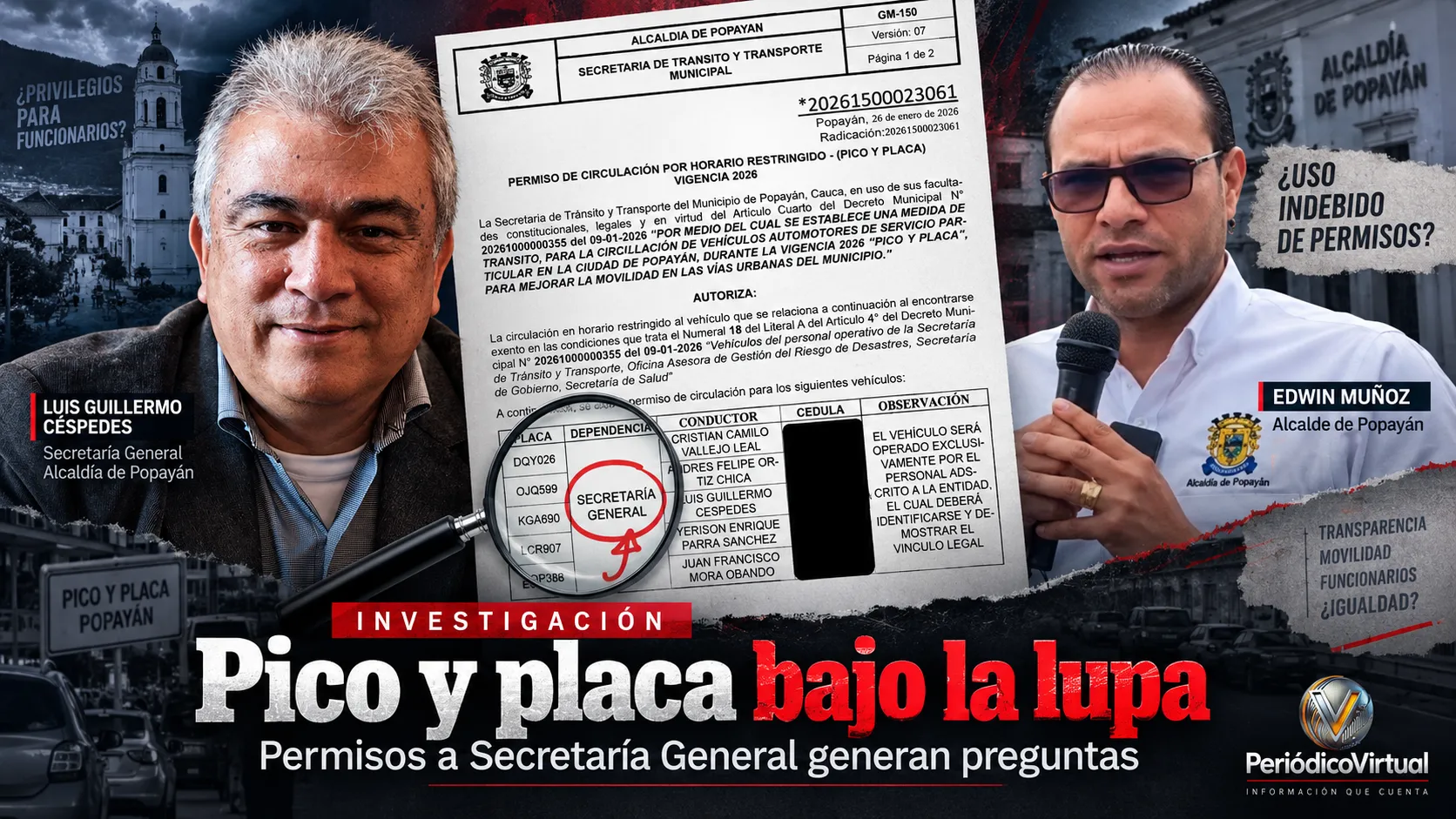 ¿Pico y placa para todos? Cinco vehículos de la Secretaría General recibieron una exención que el decreto no contempla expresamente