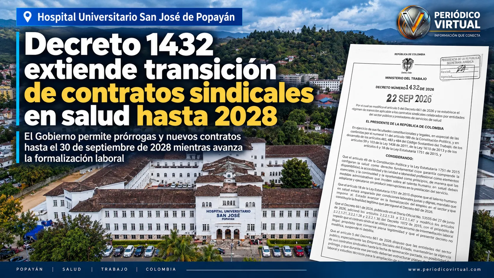 Gobierno modifica el Decreto 661: contratos sindicales en salud tendrán transición hasta septiembre de 2028