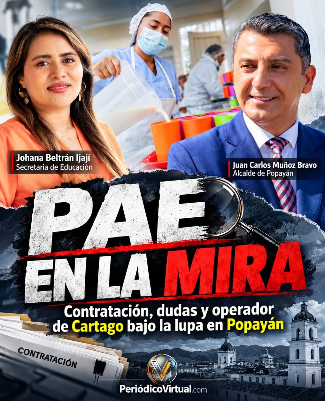 PAE de Popayán: $2.312 millones, contratación directa y una empresa de Cartago en el centro de las preguntas