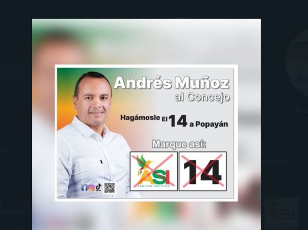 Andrés Muñoz: Un candidato comprometido con la honestidad, emprendimiento y la población vulnerable de Popayán
