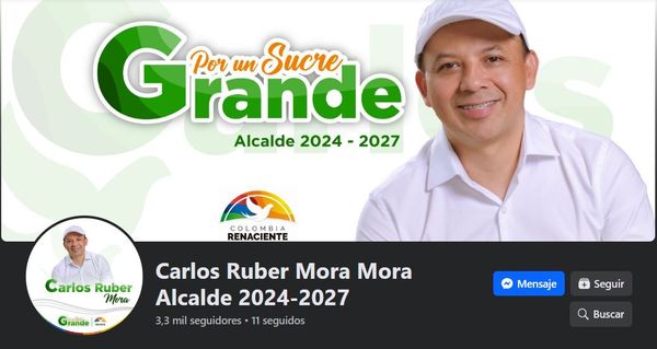 Sucre, Cauca: Carlos Ruber Mora, candidato de Colombia Renaciente, aspira a la alcaldía a pesar de los señalamientos judiciales