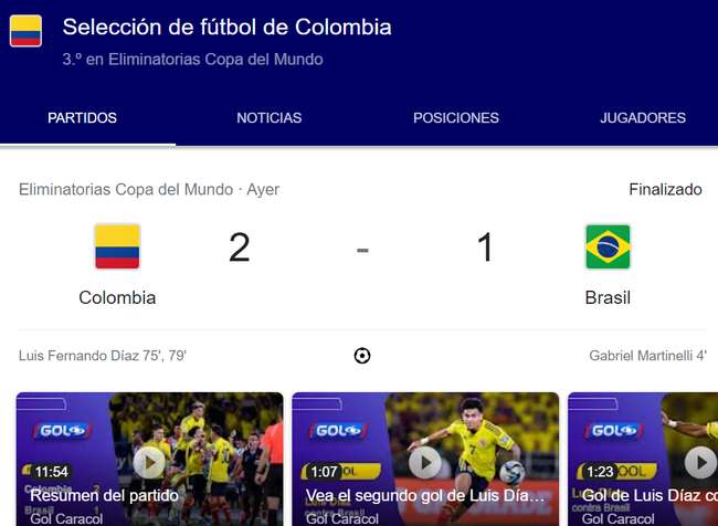 Colombia ganó gracias a un doblete de Luis Díaz