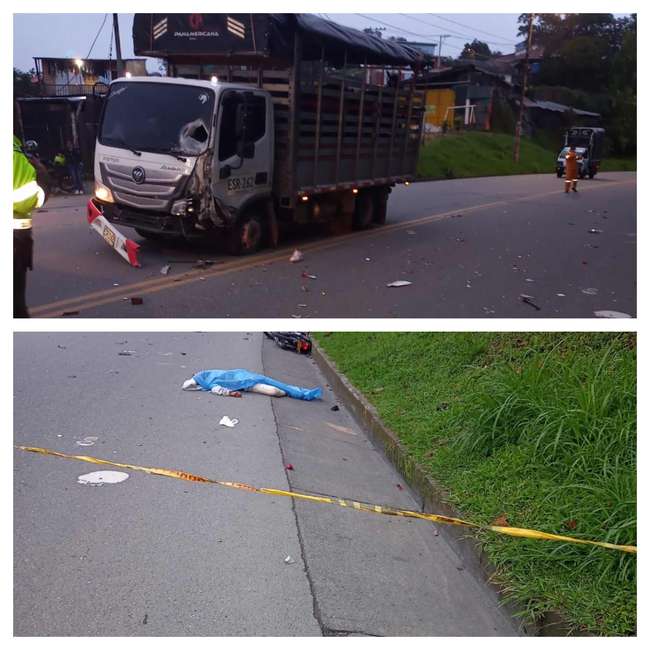 Motociclista murió tras estrellarse contra un camión