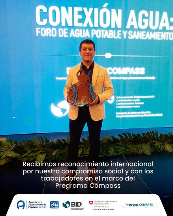 El Acueducto de Popayán Recibe Reconocimiento Internacional por Excelencia en Gestión y Compromiso Social