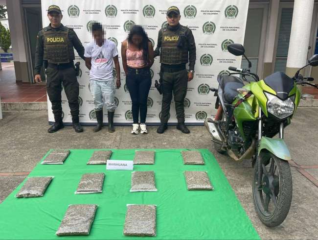 Capturados por transportar diez kilogramos de marihuana