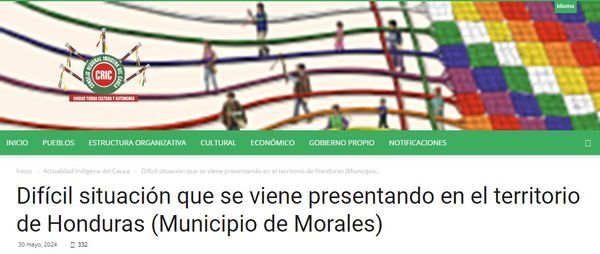 Difícil situación que se viene presentando en el territorio de Honduras (Municipio de Morales)