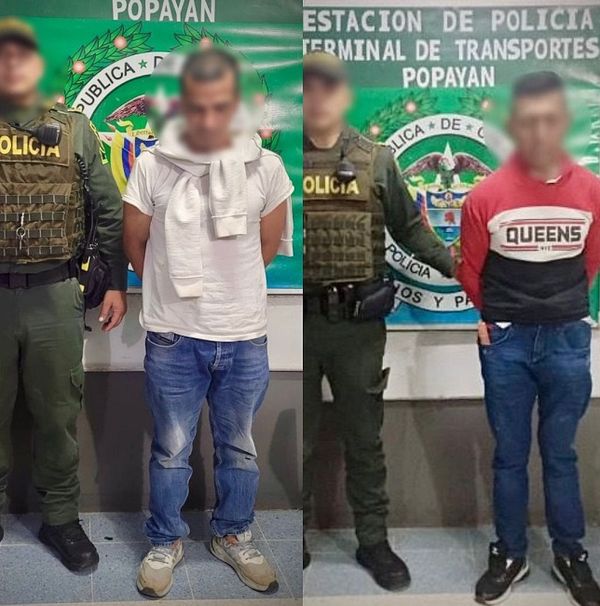 Dos personas requeridas por la justicia fueron capturadas en hechos aislados en la terminal terrestre de Popayán