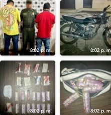 Capturados cuando se movilizaban en motocicleta con varias dosis de estupefacientes