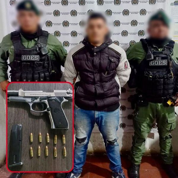 Capturado por el delito de porte ilegal de arma de fuego en Popayán