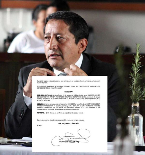 La Justicia colombiana revoca decisión y restablece los derechos de Francisco Fuentes