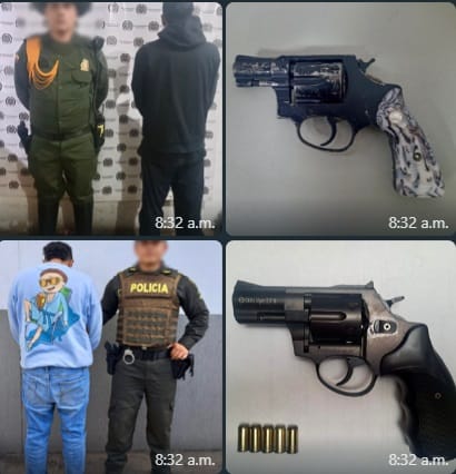 Policía Nacional refuerza seguridad con dos capturas por porte ilegal de armas en diferentes sectores de Popayán