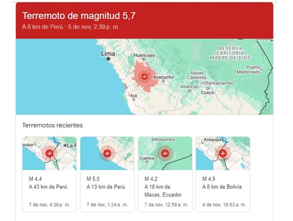 Alerta en Lima, Perú por sismos registrados en las últimas horas