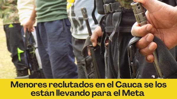 Menores reclutados en el Cauca se los están llevando para el Meta