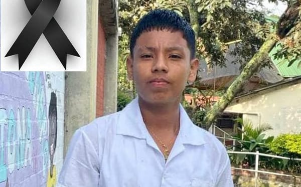 Falleció Jhojan Arley Sevillano Dicué, estudiante de la institución educativa comercial el palo de Caloto, Cauca.