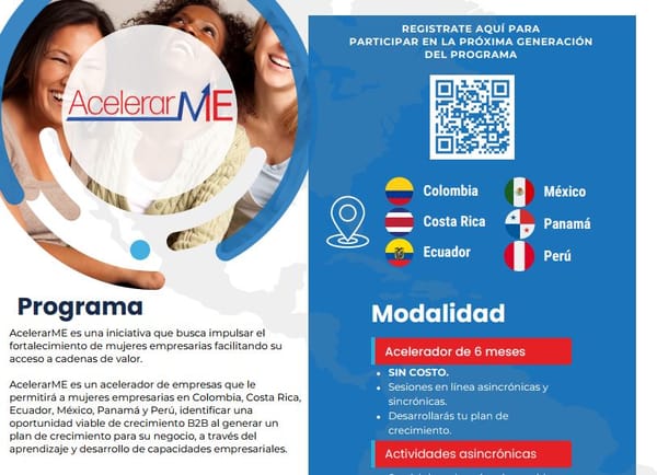AcelerarME: una oportunidad sin costo para mujeres empresarias en Colombia y Latinoamérica