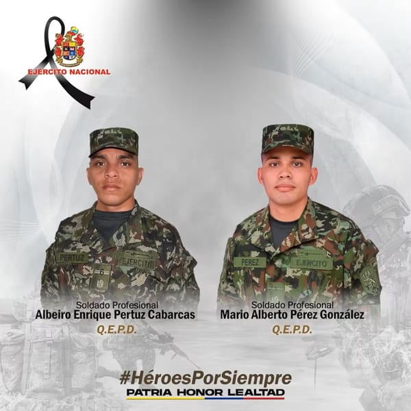 Paramilitares asesinan  a otros dos soldados en el norte del país