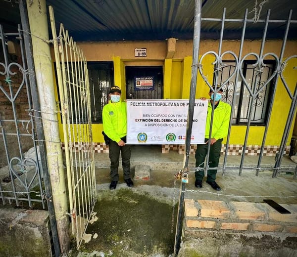 Bienes vinculados al expendio de drogas en Popayán, fueron objeto de extinción de dominio