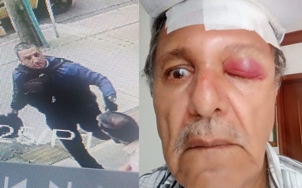 Ayude a capturar al motociclista que golpeó brutalmente a un abuelo que le reclamó porque se movilizaba por el andén