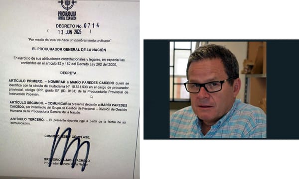 Nuevo procurador en Popayán: ¿seguirá la gaveta cerrada?