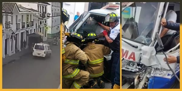 ¿Iba chateando?, vídeo muestra como conductor de una ambulancia provoca accidente de tránsito