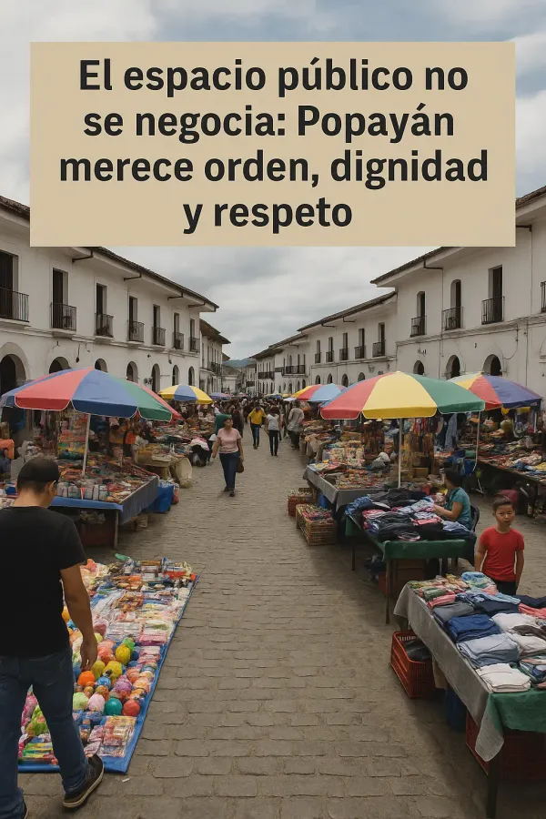 El espacio público no se negocia: Popayán merece orden, dignidad y respeto