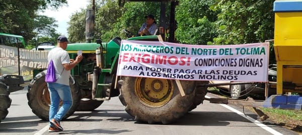 Gremio arrocero inició paro nacional indefinido por incumplimientos del Gobierno