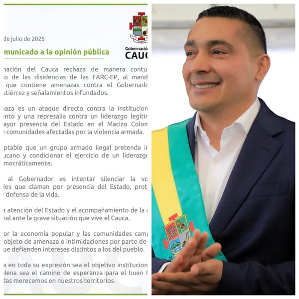 Gobernación del Cauca rechaza amenazas de las FARC-EP y defiende presencia del Estado