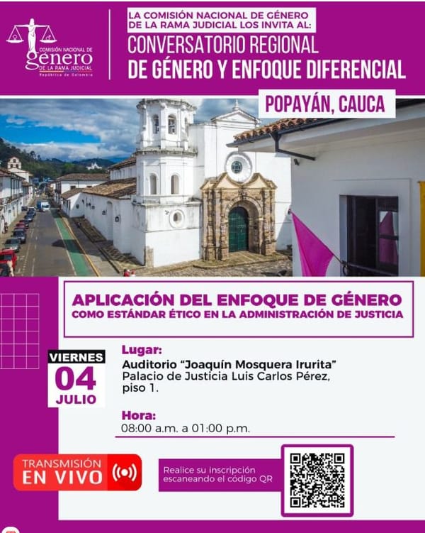 Popayán será sede del Conversatorio Regional de Género y Enfoque Diferencial