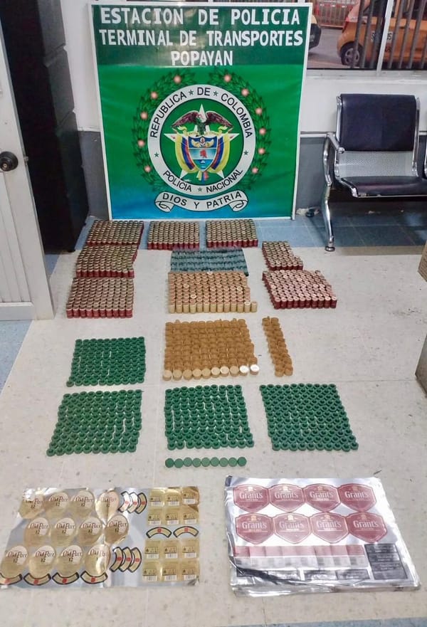Incautan más de 10 mil insumos usados para producir licor adulterado en el terminal de Popayán
