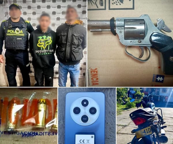 Dos hombres fueron sorprendidos tras intimidar a una ciudadana con arma de fuego