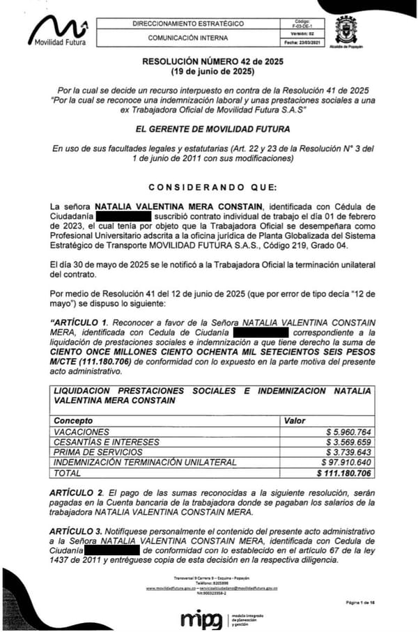 $114 millones por despido injustificado: otro costo de la mala gestión en Movilidad Futura