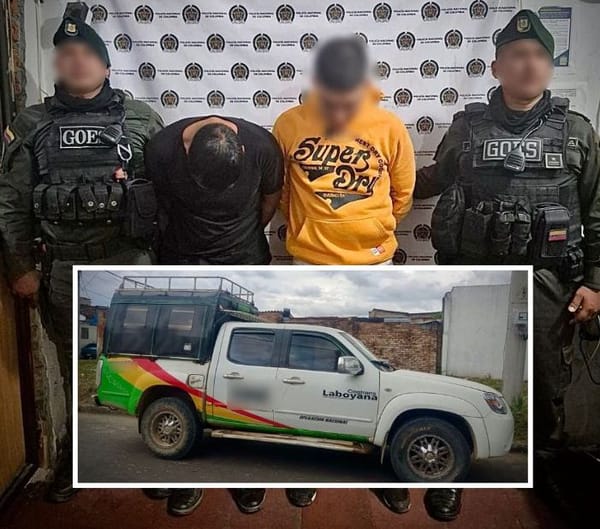 Policía Nacional recupera camioneta hurtada en Huila y captura a dos personas en Popayán