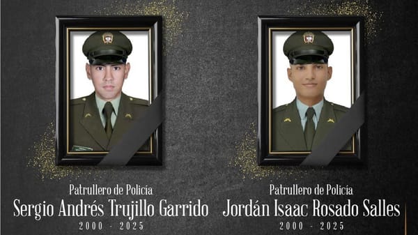 Sergio Andrés y Jordan Isaac, los dos patrulleros asesinados en Morales, Cauca