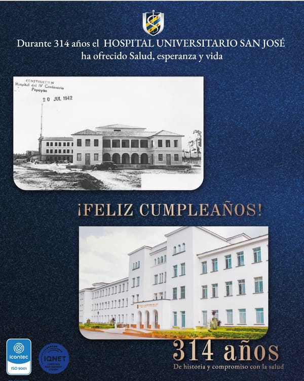 Hospital Universitario San José celebra 314 años con la campaña “Regalos de gratitud”