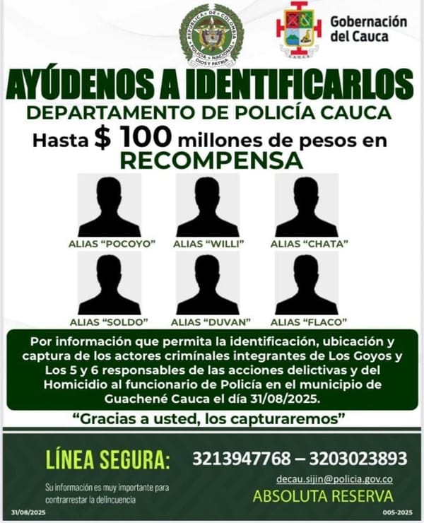 Hasta cien millones de recompensa por los integrantes de las pandillas Los Goyos y Los 5 y 6