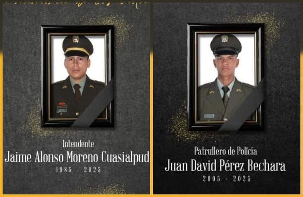 Jaime y Juan David, los dos policías asesinados por el ELN en Arauca