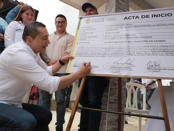 Vías para la Vida: comunidad y Gobierno del Cauca avanzan juntos en obras para Cajibío