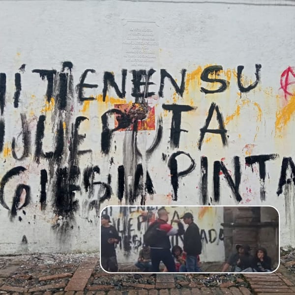 Joven religioso golpeó con una camándula a un manifestante en plazoleta de Santo Domingo de Popayán