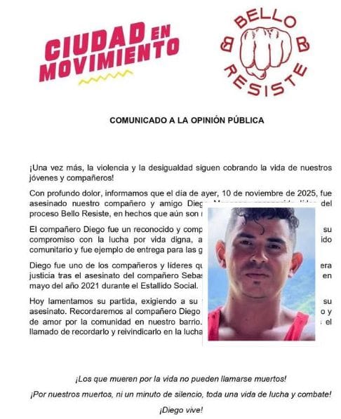 Diego Manzano era reconocido como líder social del norte de Popayán