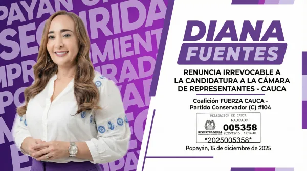 No paran las renuncias: Diana Fuentes se baja de la aspiración a la Cámara ante la "falta de garantías mínimas" de seguridad en el Cauca
