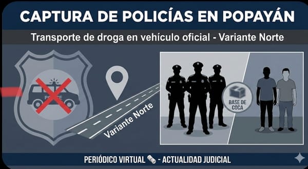 Escándalo en la Policía: Capturan a tres uniformados y dos civiles transportando base de coca en vehículo oficial en Popayán