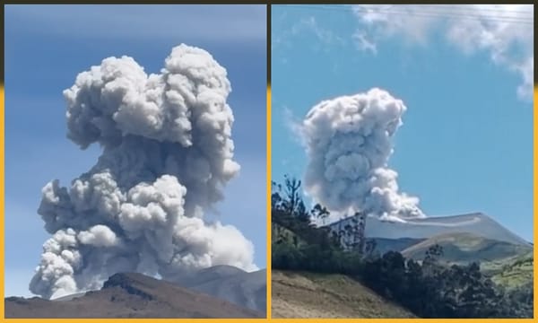Vídeos impresionantes de la nueva emisión de gases y cenizas en el Volcán Puracé