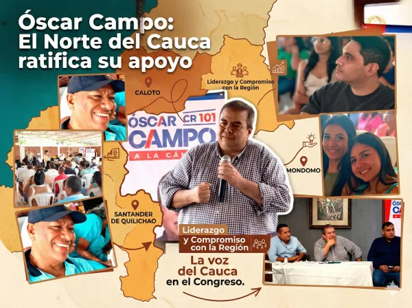 El NORTE DEL CAUCA ES CR 101: territorio firme que respalda a Óscar Campo a la Cámara