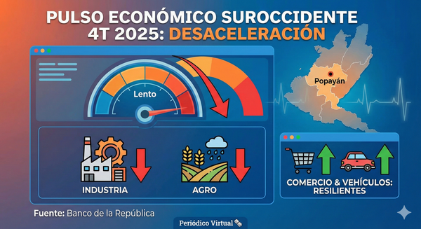 El Suroccidente pierde impulso: Industria y clima frenan el cierre económico de 2025 en el Cauca 3. Subtítulo (Bajada)