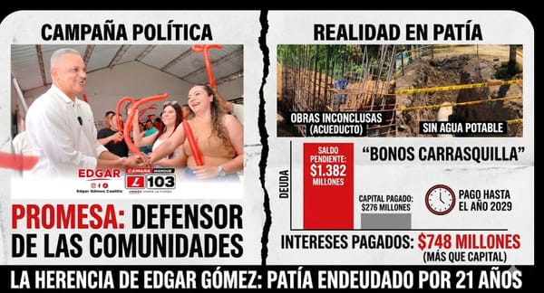 El lastre de los ‘Bonos Carrasquilla’ en Patía: La herencia de Edgar Gómez que el municipio pagará hasta 2029
