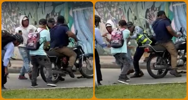 Sujeto que se movilizaba en una moto reportada como robada agredió a un agente: intentó robarlo