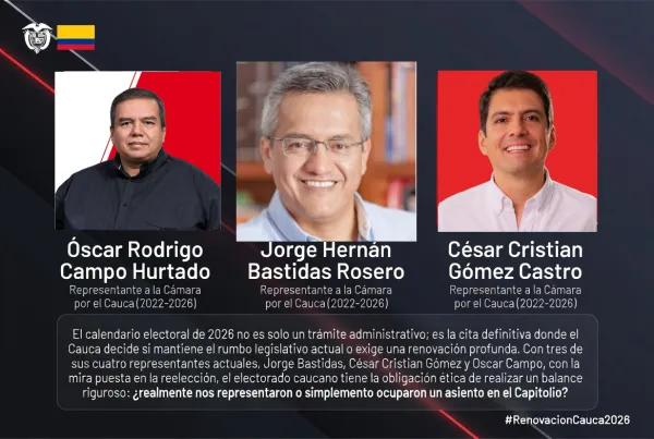 Elecciones 2026 en el Cauca: El pulso por la Cámara y los candidatos que buscan reelegirse